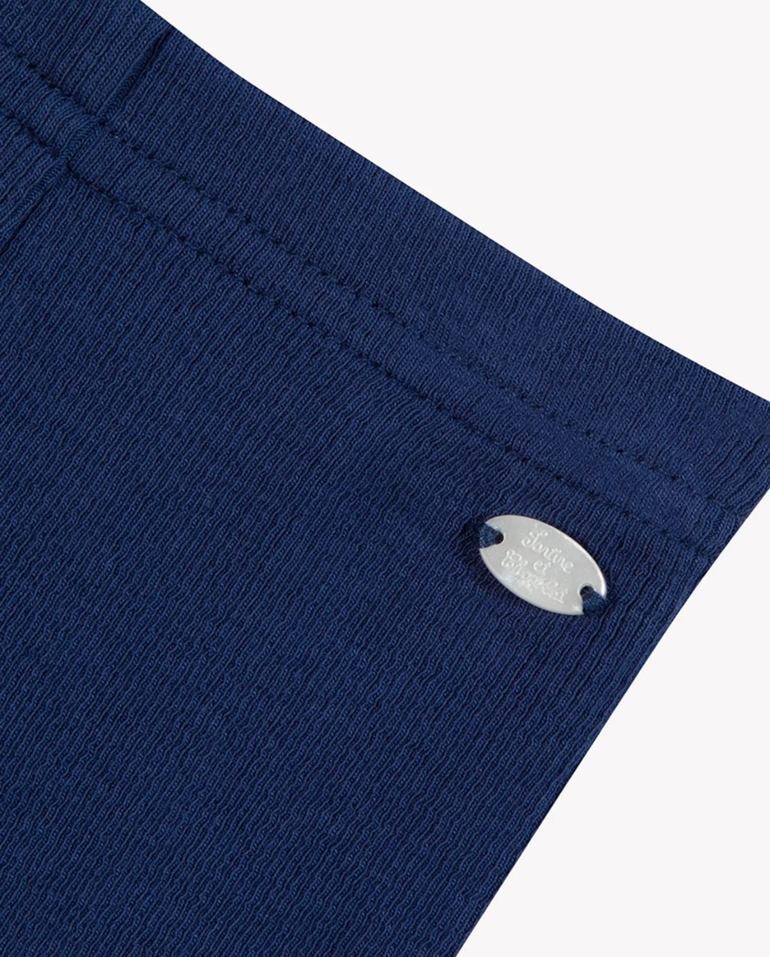Navy Ribbed Lace Leggings - CO LABEL