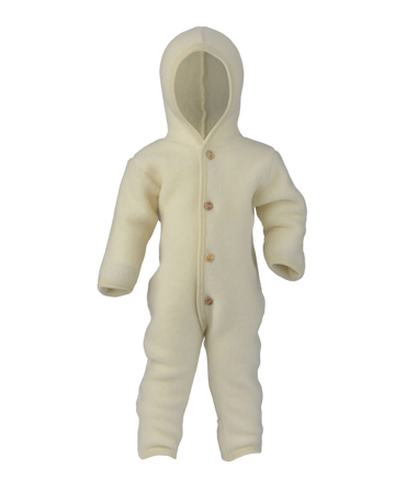 Felted Wool Babysuit - Hooded